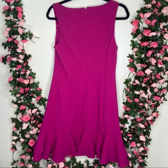 🌹Chelsea28 Fuchsia Pink Ruffle Hem Dress 8 Party - Picture 5 of 6